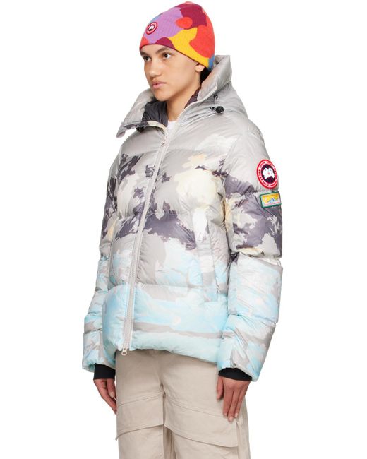 Canada Goose White Blue & Gray Kidsuper & Nba Edition Crofton Down Jacket