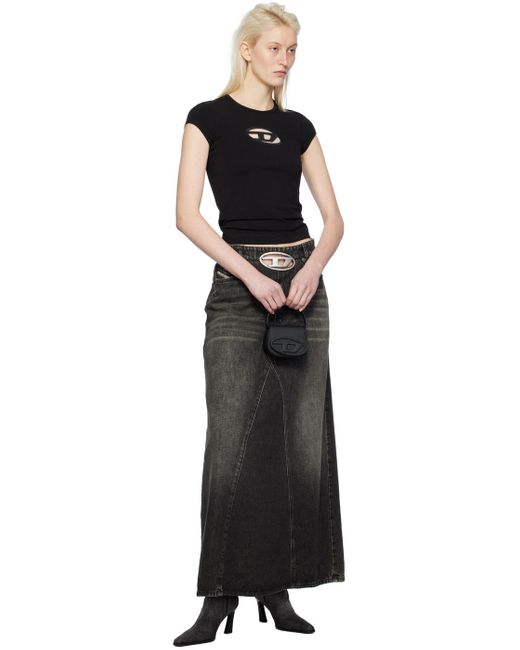 DIESEL Black De-pago-s3 Denim Maxi Skirt