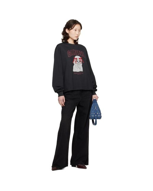 Ganni Black Poodle Longsleeve T-Shirt