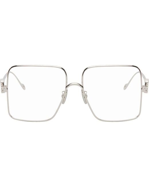 Loewe Black Silver Square Glasses for men