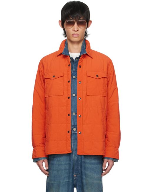 RRL Orange Quilted Jacket for men