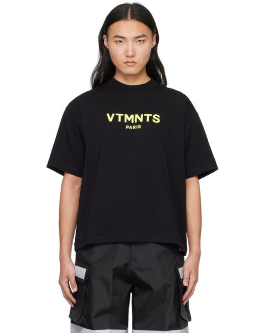 メンズ VTMNTS Paris Tシャツ Black