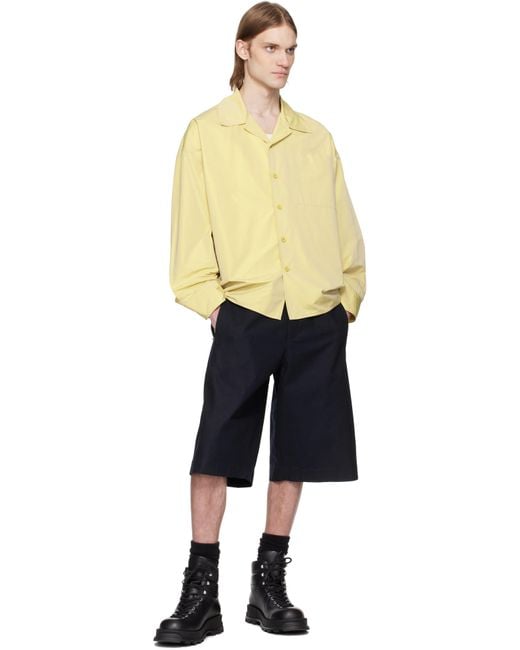 メンズ Jil Sander イエロー タフタ シャツ Natural