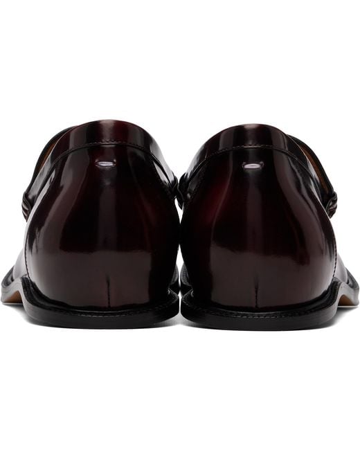 Maison Margiela Black Burgundy Heel-Less Loafers for men