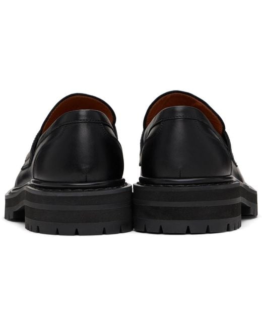 Marni Black Leather Chunky Loafers for men