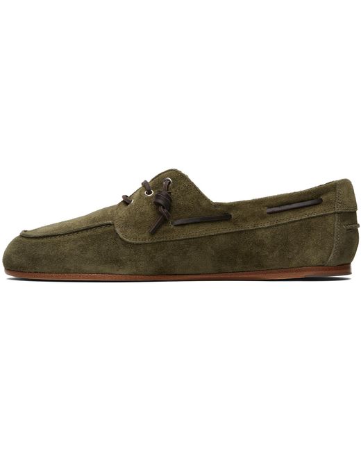DSquared² Black Khaki Embossed-Logo Boat Shoes for men