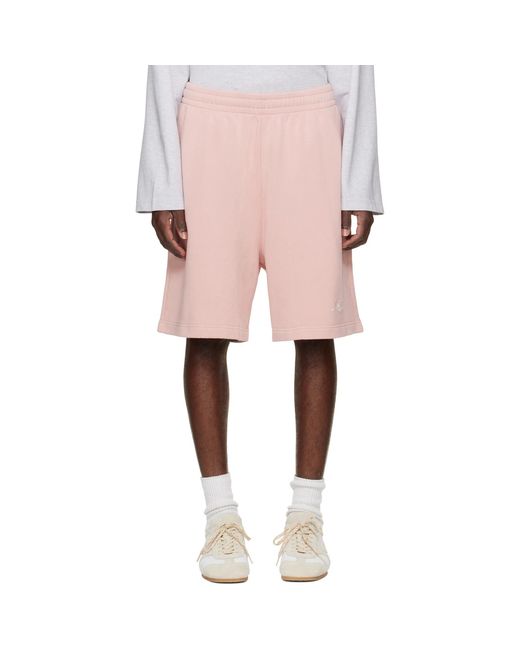 Acne Pink Embroidered Logo Shorts for men