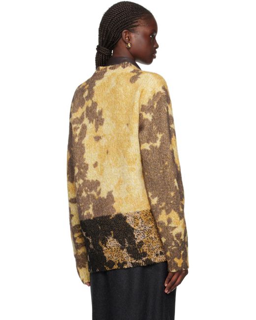 Dries Van Noten Orange Yellow Floral Cardigan