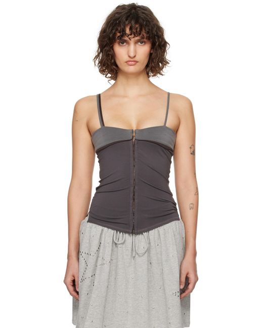 OPEN YY Black Contrast Trim Tank Top
