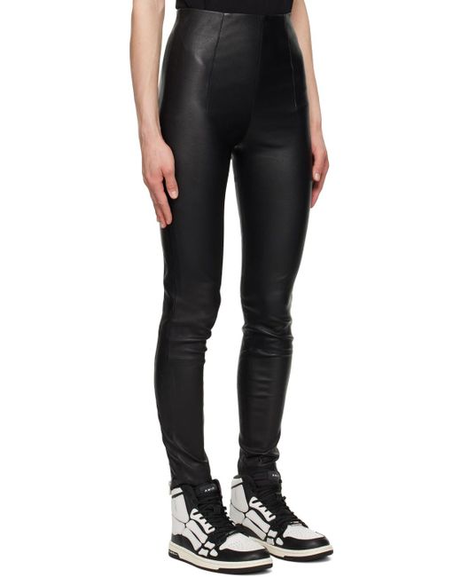Amiri Black Zip Vent Leather leggings