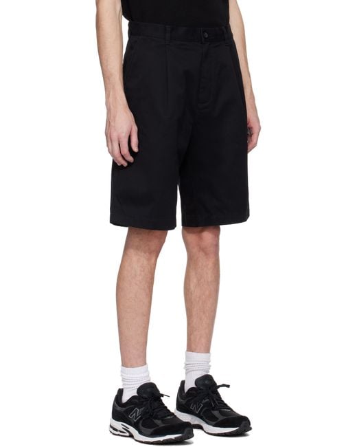 Reigning Champ Black Cotton Chino Sophomore Relaxed 10 Shorts for men