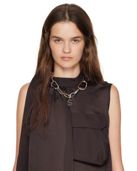Sacai カラビナ チェーンネックレス メタリック | Lyst