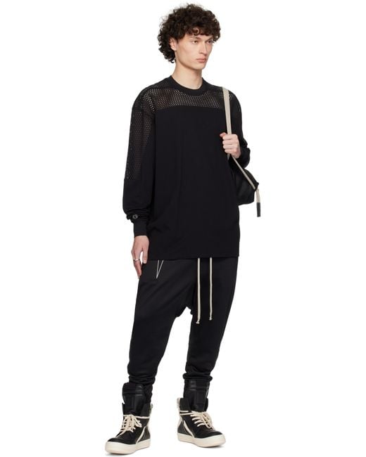 Rick Owens Black Champion Edition Girdered T-Shirt for men