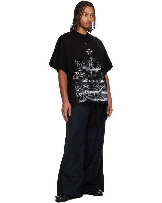 メンズ Julius ブラック Europa Base オーバーサイズTシャツ Black