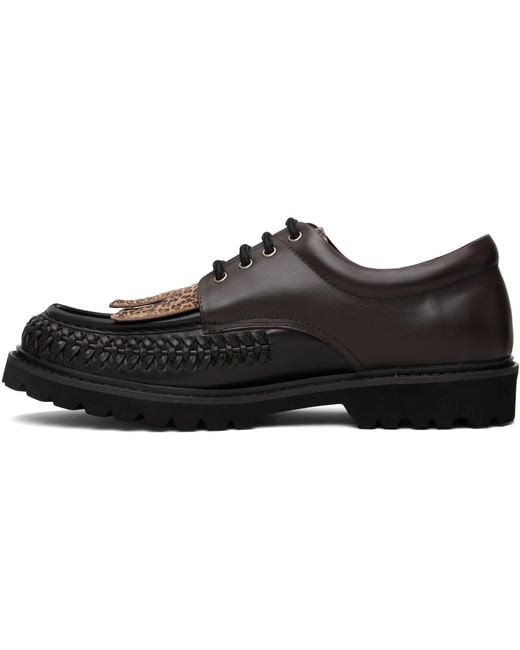 ANDERSSON BELL Black Fringed Woven Loafers for men
