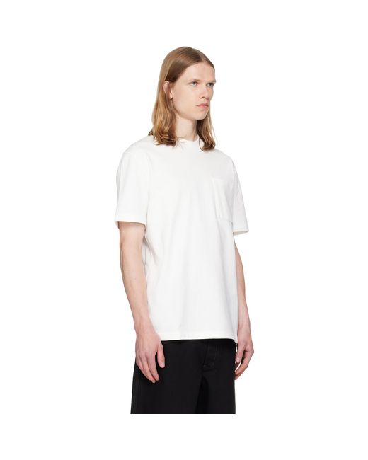 Jil Sander White Off- Pocket T-Shirt for men