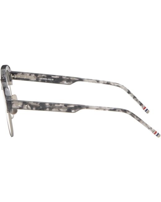 Thom Browne Brown Acetate & Titanium Pilot Glasses for men