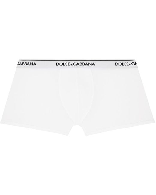Dolce & Gabbana Black Dolce&gabbana Two-pack White Boxers for men