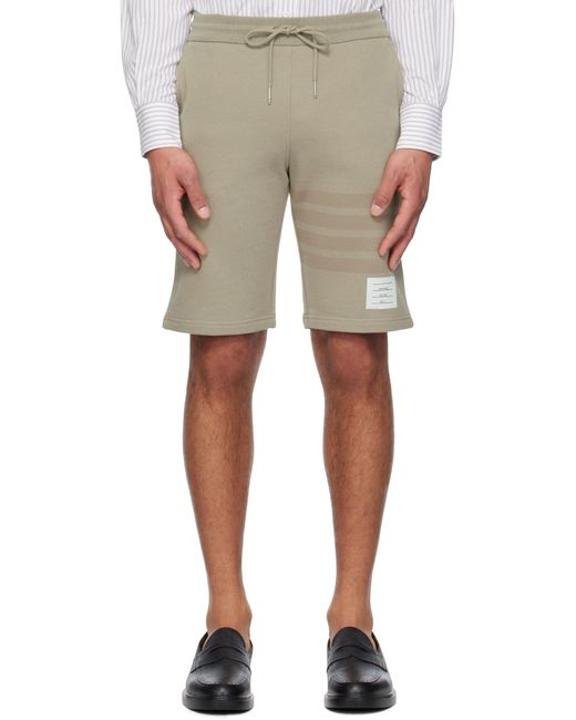 Thom Browne Natural Taupe Classic Loopback 4-Bar Shorts for men