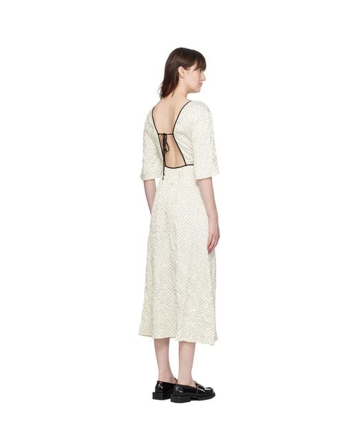 Ganni Black Off- Polka Dot Maxi Dress