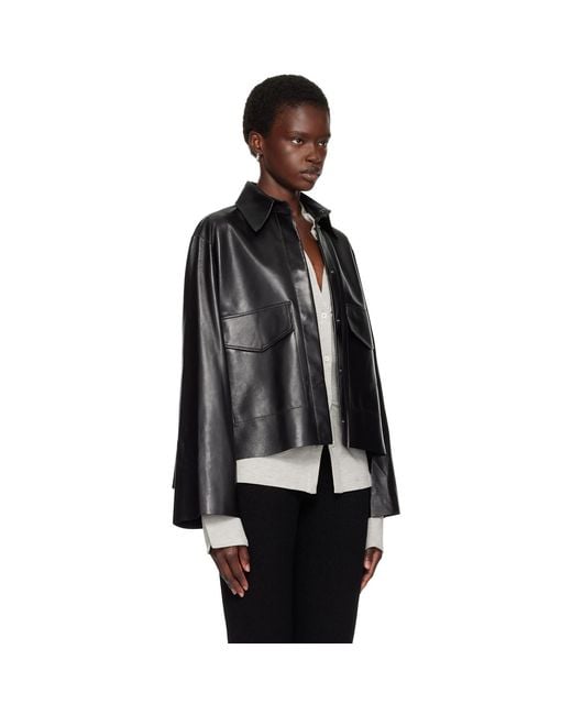 Nour Hammour Black Darcy Leather Jacket