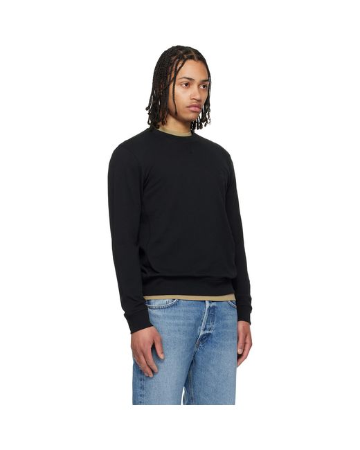 Boss Black Cotton-Terry Logo Patch Sweatshirt for men