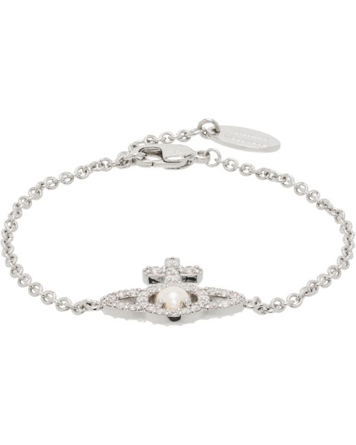 Bracelet-Chainette Olympia Argenté À Perle Artificielle Vivienne Westwood pour homme en coloris Black