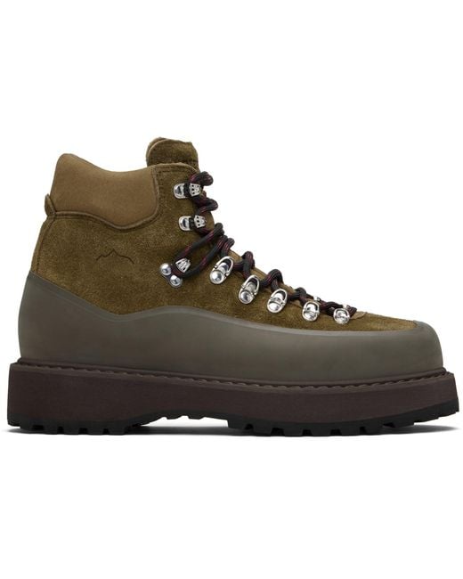 Diemme Black Khaki Roccia Vet Gomma Boots for men