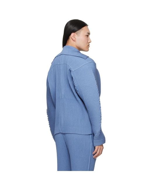 Homme Plissé Issey Miyake Blue Linen Like Jacket for men