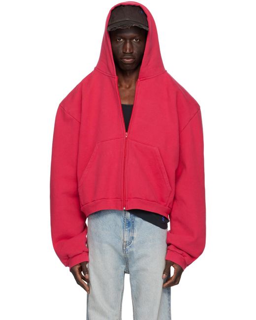 メンズ GREG ROSS レッド ショルダーパッド フーディ Red