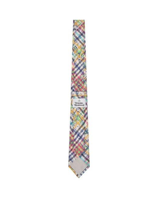 Vivienne Westwood Metallic 7Cm 'Orb Graffiti' Tie for men