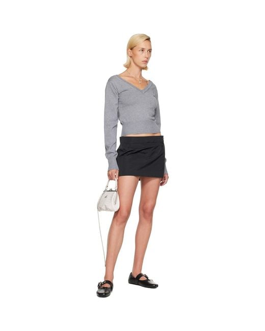 Vivienne Westwood Gray Beatrice V-Neck Sweater