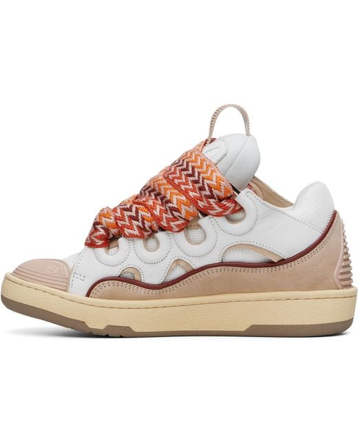 Lanvin Red Curb Leather Sneakers