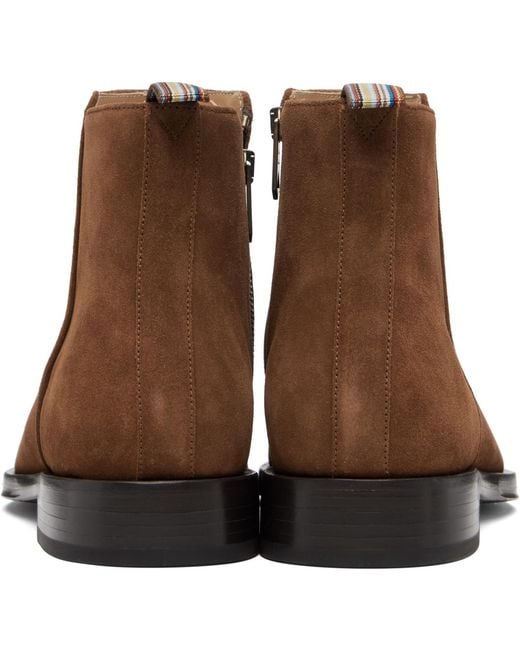 Paul Smith Brown Suede 'Bronson' Boots for men