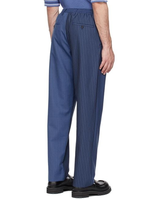 Marni Blue Pinstripe Trousers for men