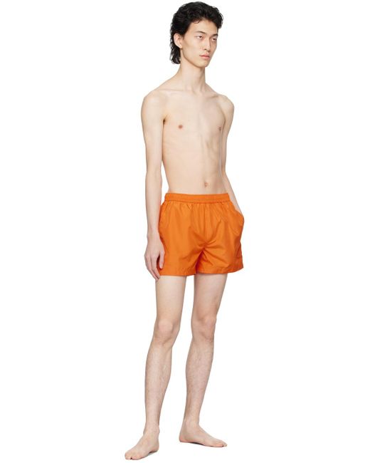 Zegna Orange Drawstring Swim Shorts for men