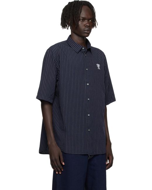 Acne Blue Stripe Button-Up Shirt for men