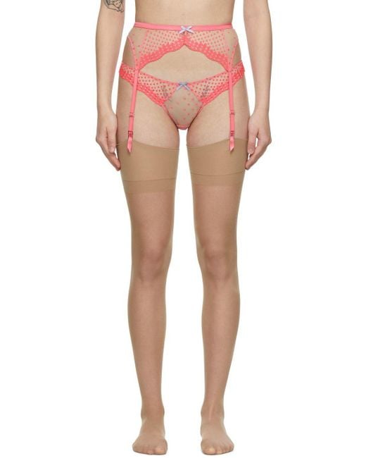 Fleur du Mal Multicolor Dotty Garter Belt