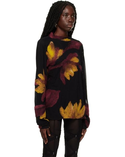 Feben Black Petal Sweater