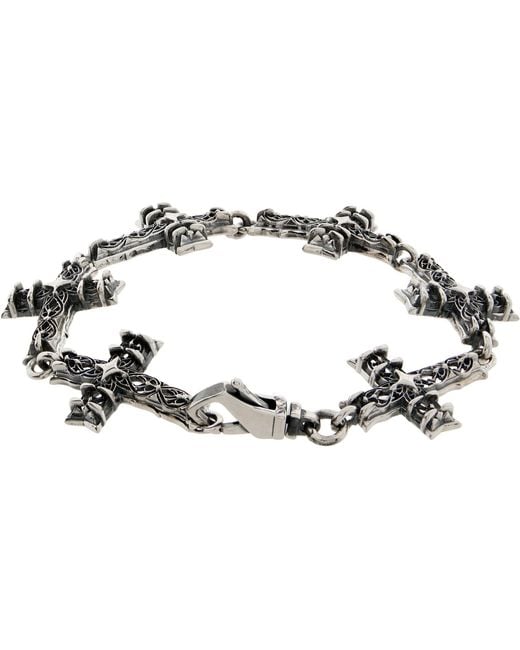 Emanuele Bicocchi Black Large Multi Notre-Dame Cross Bracelet for men