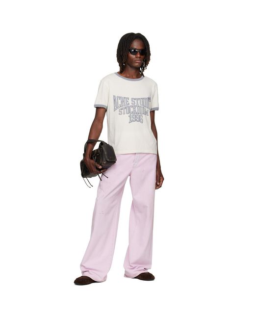 Acne White Off- Graphic T-Shirt for men
