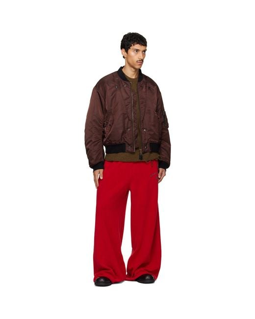 Maison Margiela Red Reversible Bomber Jacket for men