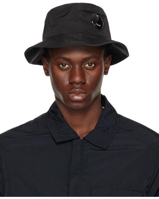 C P Company Black Chrome-R Bucket Hat for men