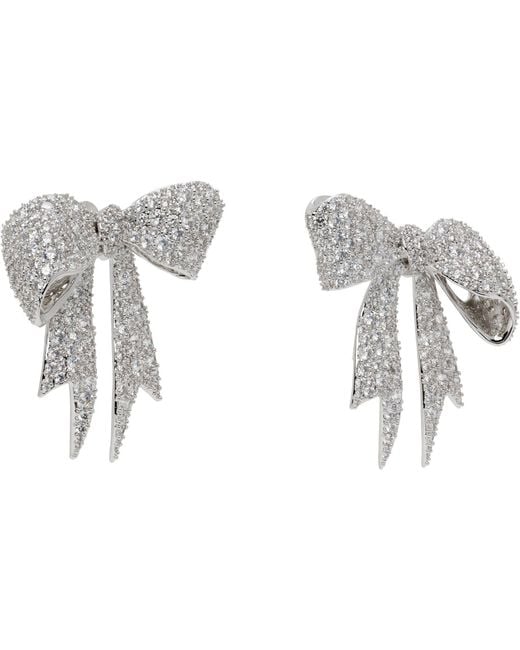 ShuShu/Tong Black Yvmin Edition Diamond Bowknot Earrings