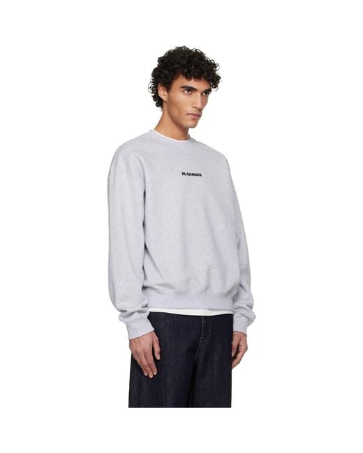 Jil Sander White Printed Sweatshirt for men
