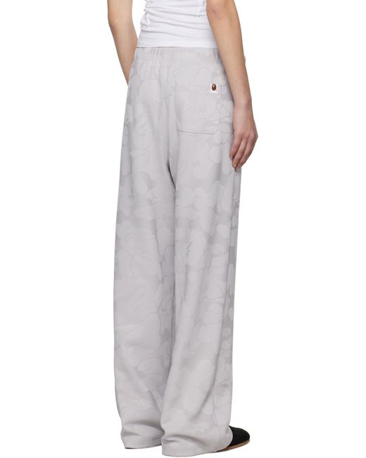 A Bathing Ape Gray Solid Camo Jacquard One Point Wide Lounge Pants