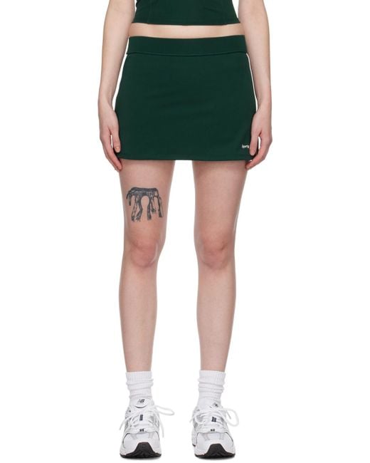 Sporty & Rich Green New Serif Court Skirt