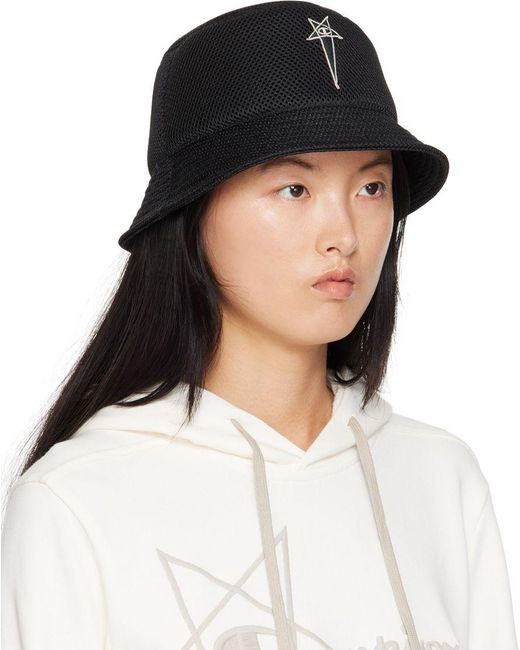 Rick Owens Black Champion Edition Gilligan Bucket Hat in White | Lyst