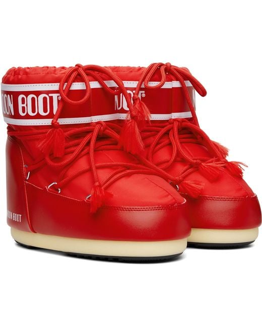 Moon Boot Red Icon Low Nylon Boots