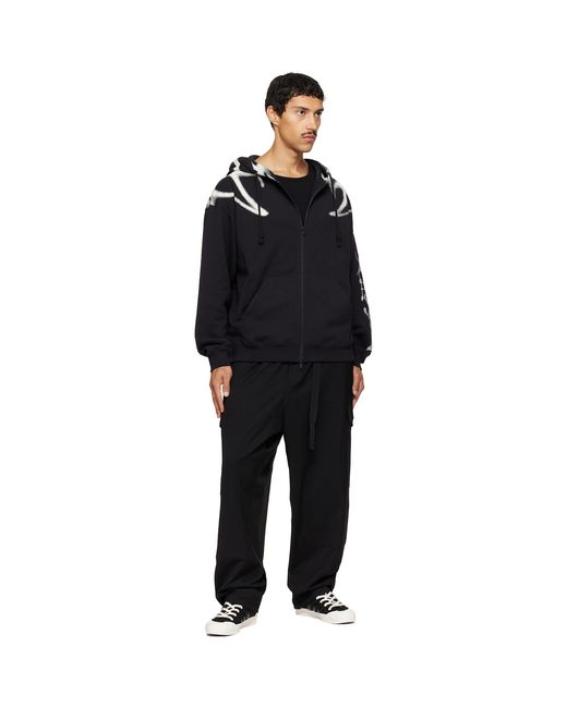 Y-3 Black Wool Utility Cargo Pants for men